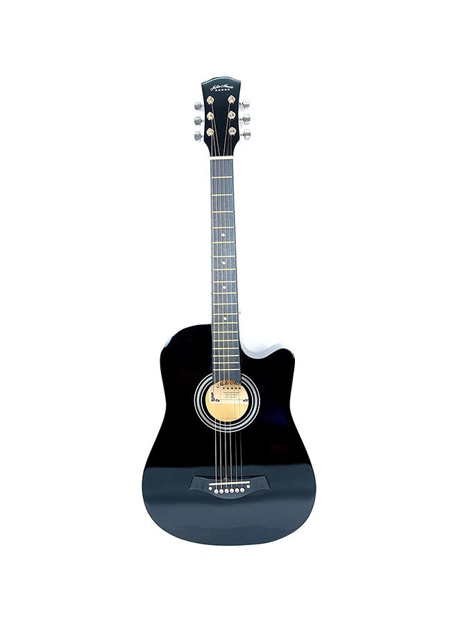Mike Music Acoustic Guitar With Bag And Strap 38 Inch Black  - Image 1