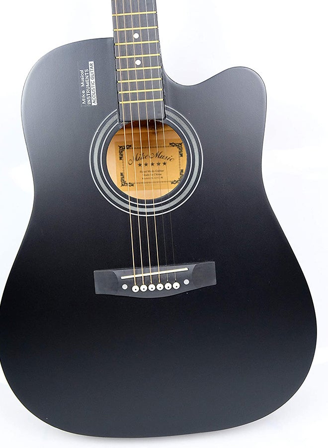 Mike Music Acoustic Guitar With Bag And Strap 38 Inch Black  - Image 3