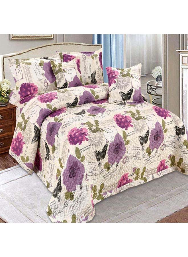 مينج لي طقم غطاء سرير من 4 قطع بوليستر متعدد الألوان Single