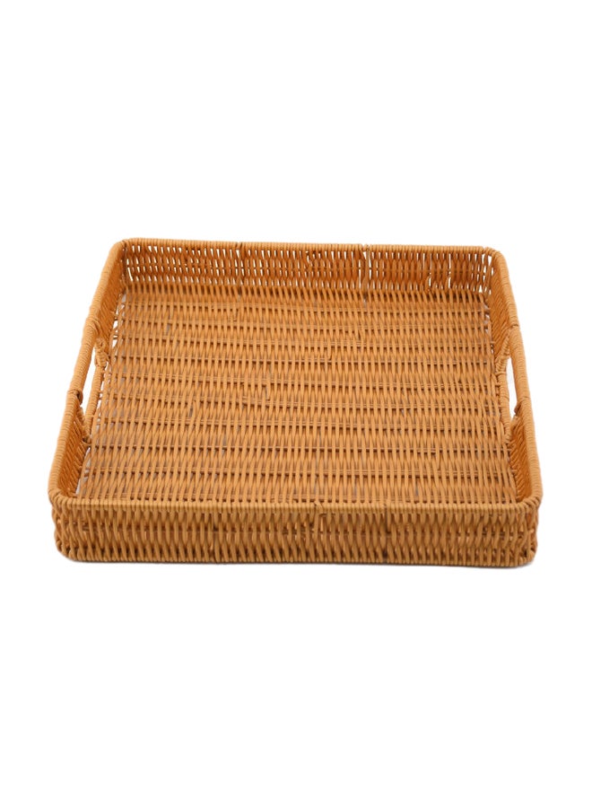 Artificial Bamboo Square Tray Brown 38x38x5cm  - Image 1