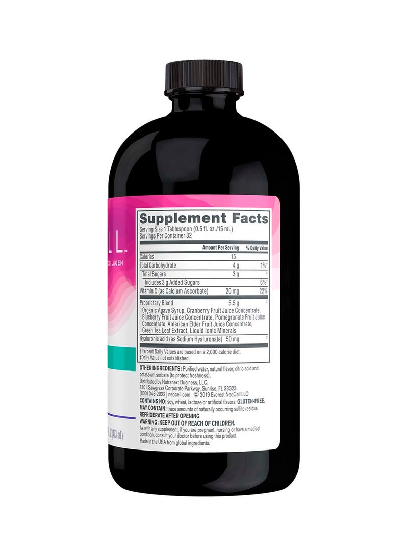 NEOCELL Hyaluronic Acid Blueberry Liquid 50mg 16 Oz - Image 2