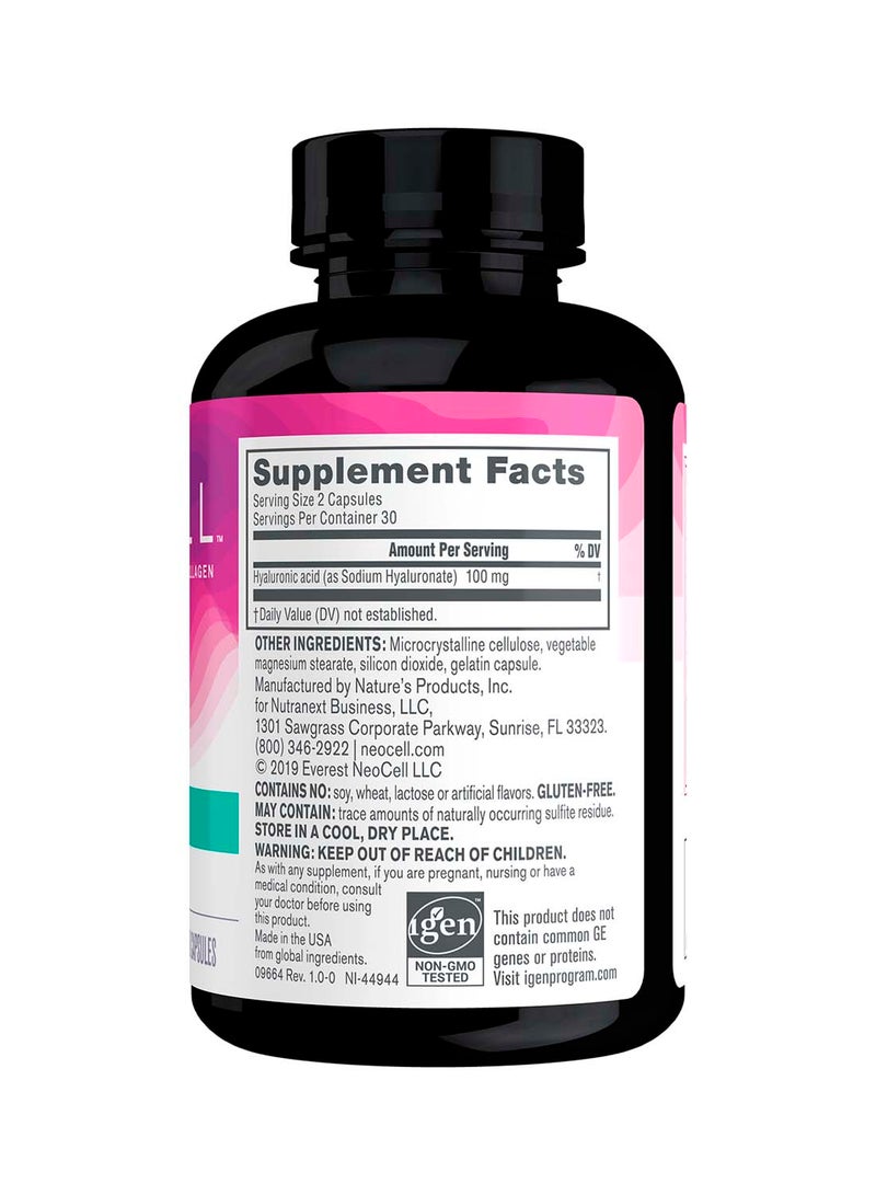 NEOCELL Hyaluronic Acid 100mg 60 Capsules - Image 3