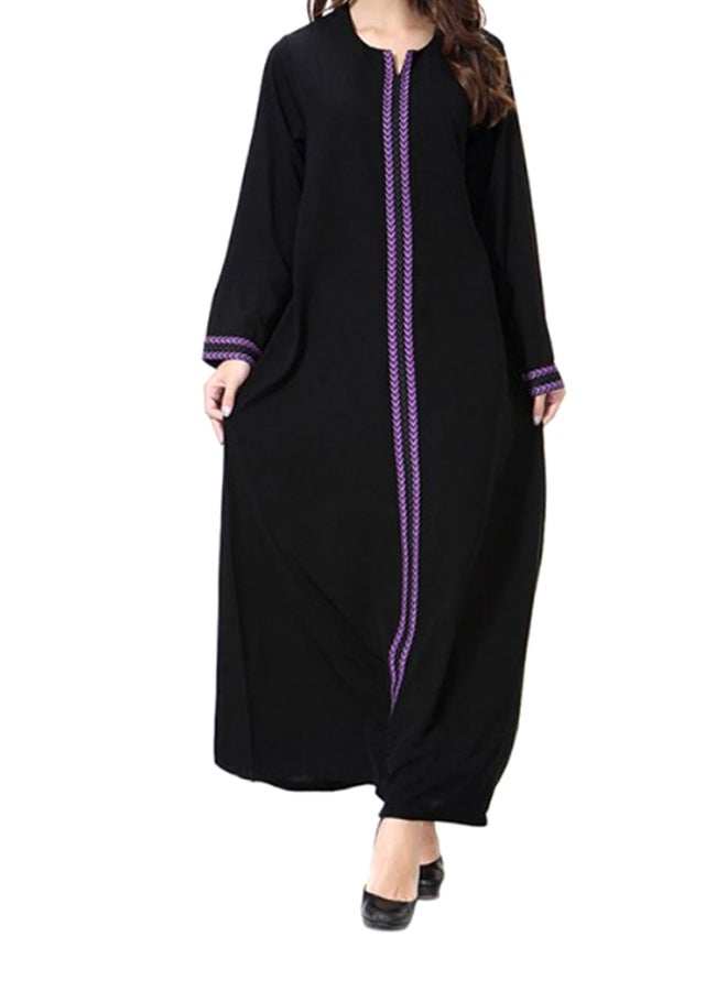 Sharpdo Wool Peach Maxi Dress Black/Purple  - Image 1