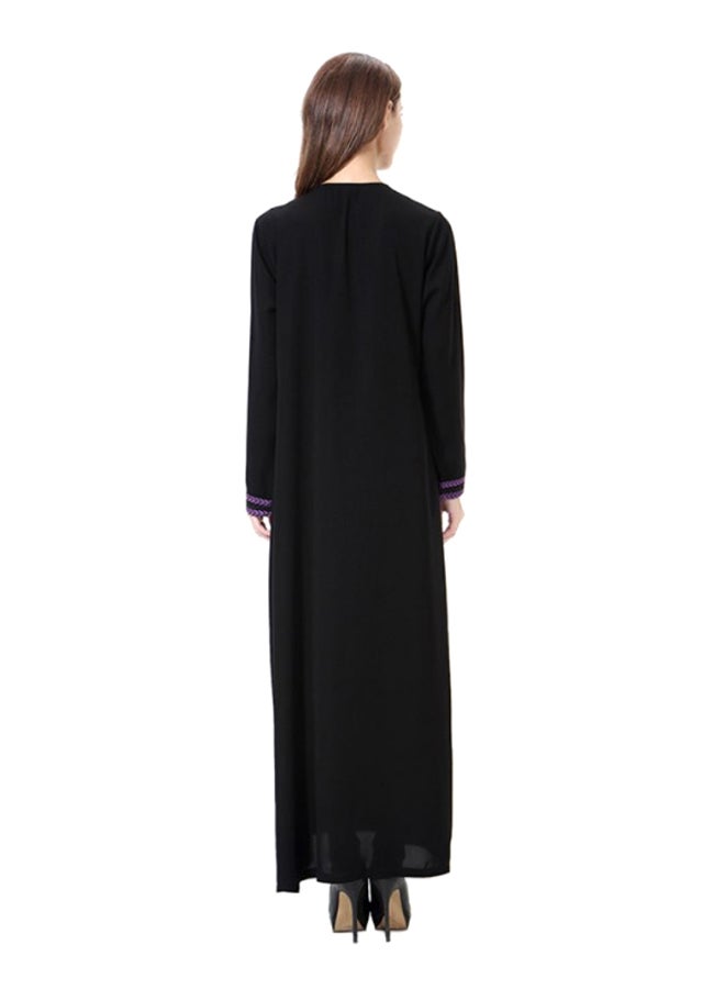 Sharpdo Wool Peach Maxi Dress Black/Purple  - Image 2