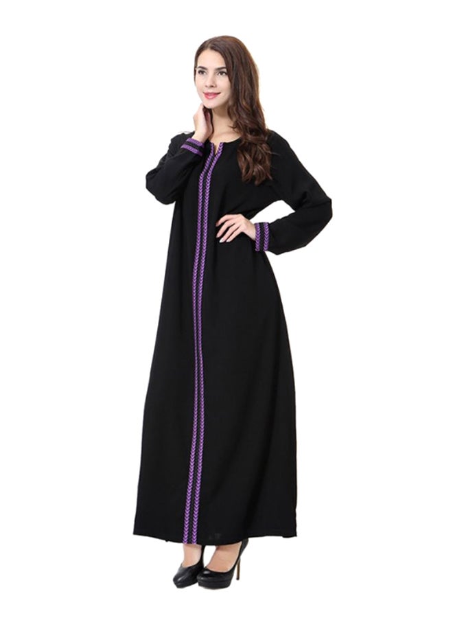 Sharpdo Wool Peach Maxi Dress Black/Purple  - Image 3