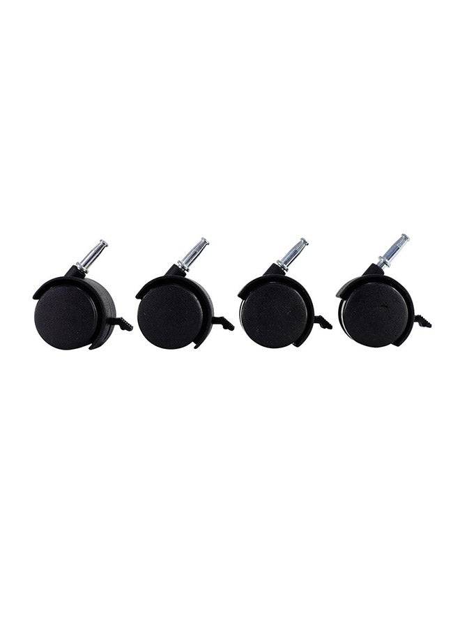 LAWAZIM 4-Piece Black Furniture Nylon Caster Swivel With Brake Black/Silver 40mm - Image 1