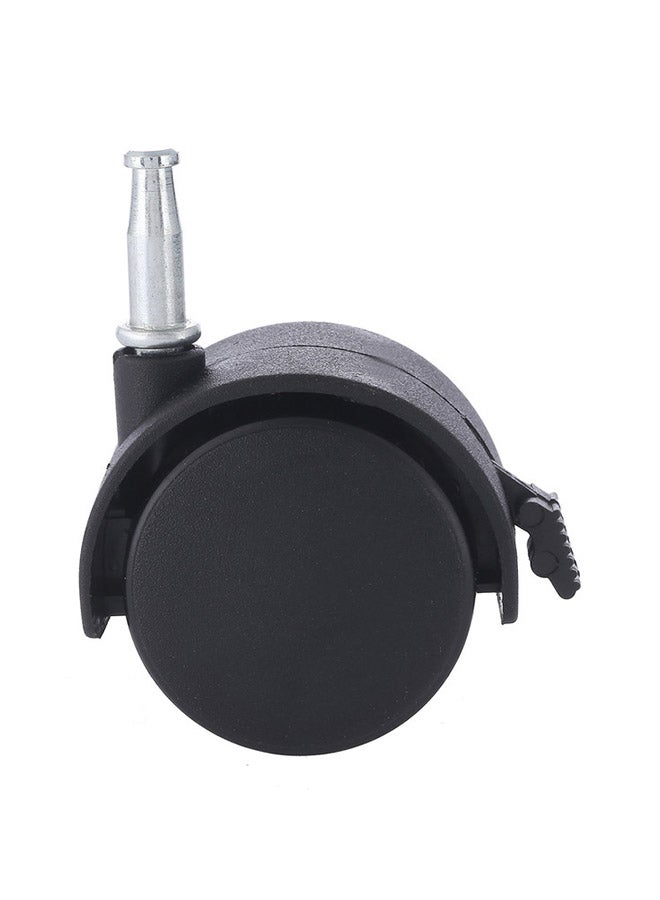 LAWAZIM 4-Piece Black Furniture Nylon Caster Swivel With Brake Black/Silver 40mm - Image 4