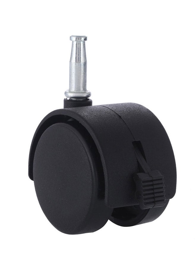 LAWAZIM 4-Piece Black Furniture Nylon Caster Swivel With Brake Black/Silver 40mm - Image 5