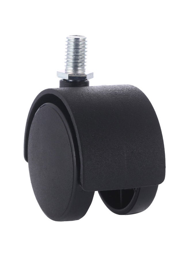 LAWAZIM 4-Piece Black Furniture Nylon Caster Swivel Black/Silver 50mm - Image 4