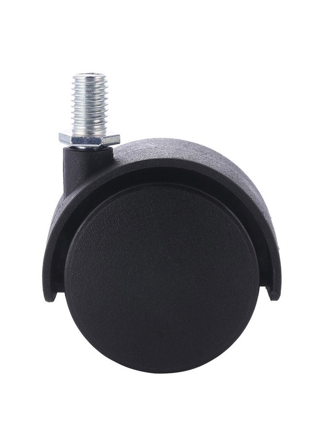 LAWAZIM 4-Piece Black Furniture Nylon Caster Swivel Black/Silver 50mm - Image 5