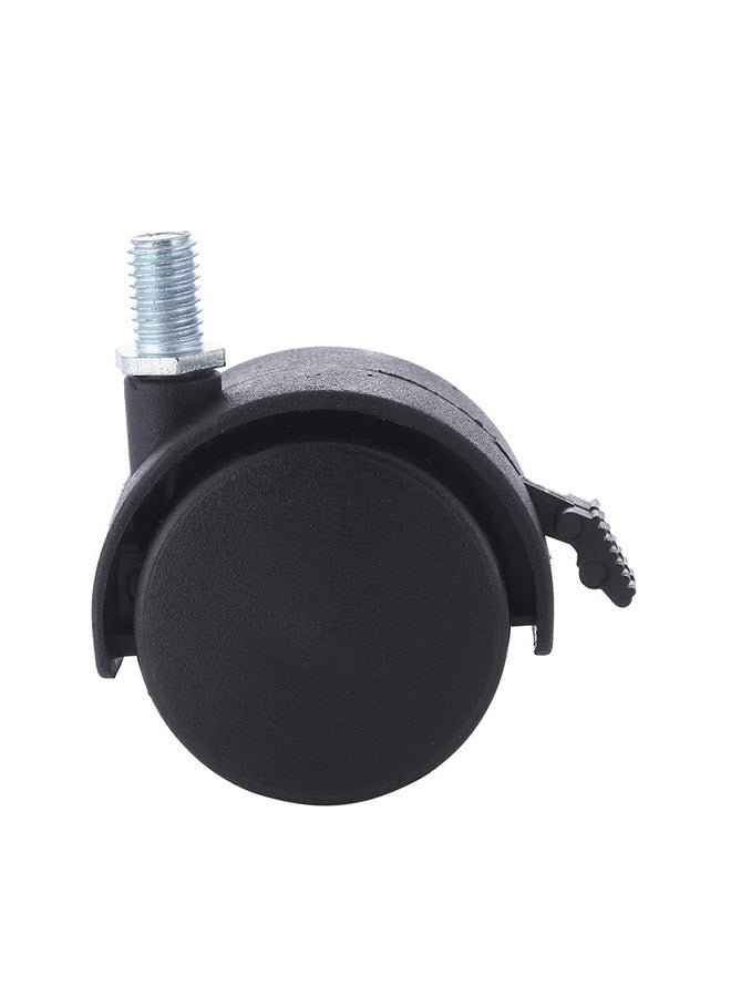 LAWAZIM 4-Piece Black Furniture Nylon Caster Swivel With Brake Black/Silver - Image 4