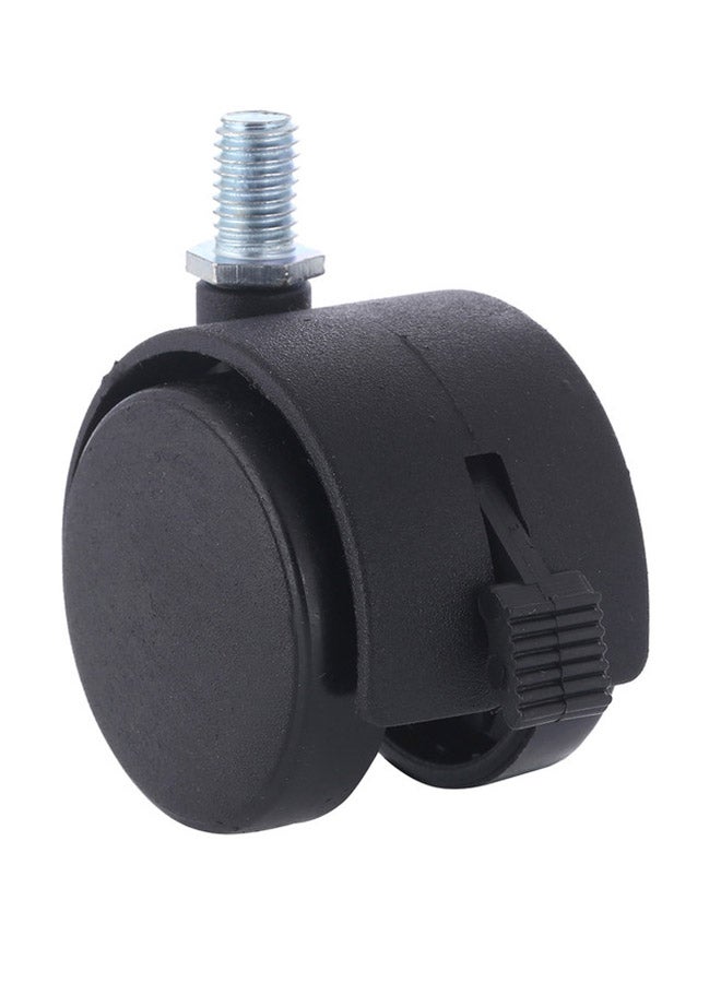LAWAZIM 4-Piece Black Furniture Nylon Caster Swivel With Brake Black/Silver - Image 5