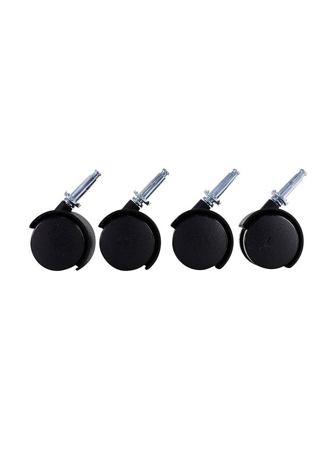 LAWAZIM 4-Piece Black Furniture Nylon Caster Swivel Black/Silver 40mm - Image 1
