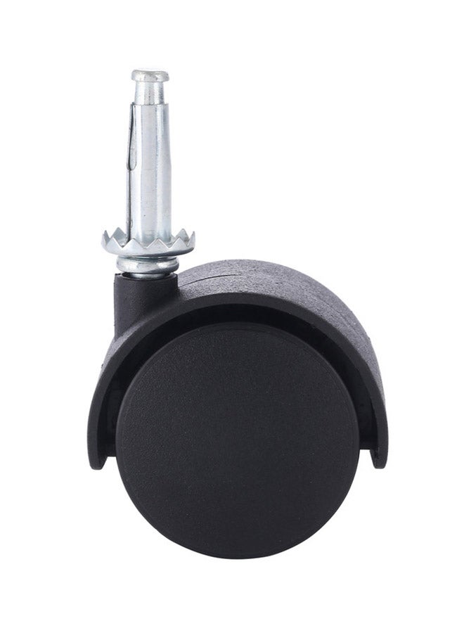LAWAZIM 4-Piece Black Furniture Nylon Caster Swivel Black/Silver 40mm - Image 4
