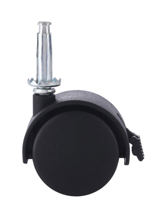 LAWAZIM 4-Piece Black Furniture Nylon Caster Swivel With Brake Black/Silver 50mm - Image 4