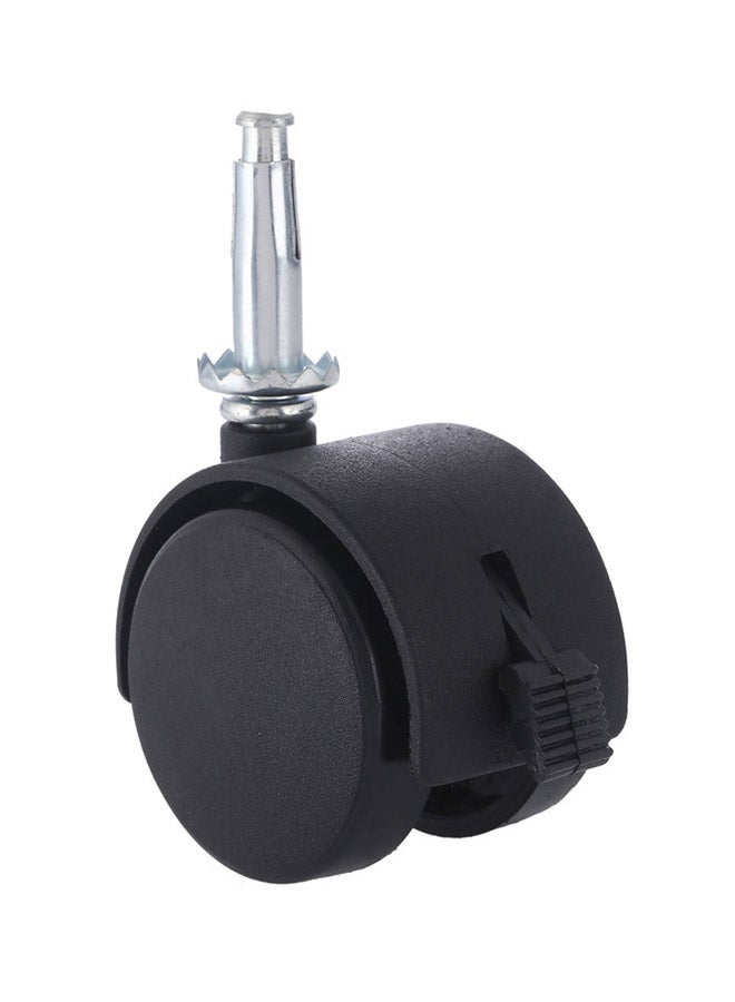 LAWAZIM 4-Piece Black Furniture Nylon Caster Swivel With Brake Black/Silver 50mm - Image 5