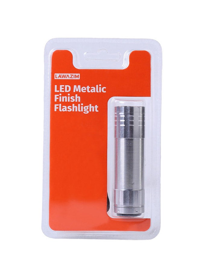 LAWAZIM 3-Piece LED Metallic Finish Flashlight Silver 7.5x8.5x2.5centimeter - Image 5