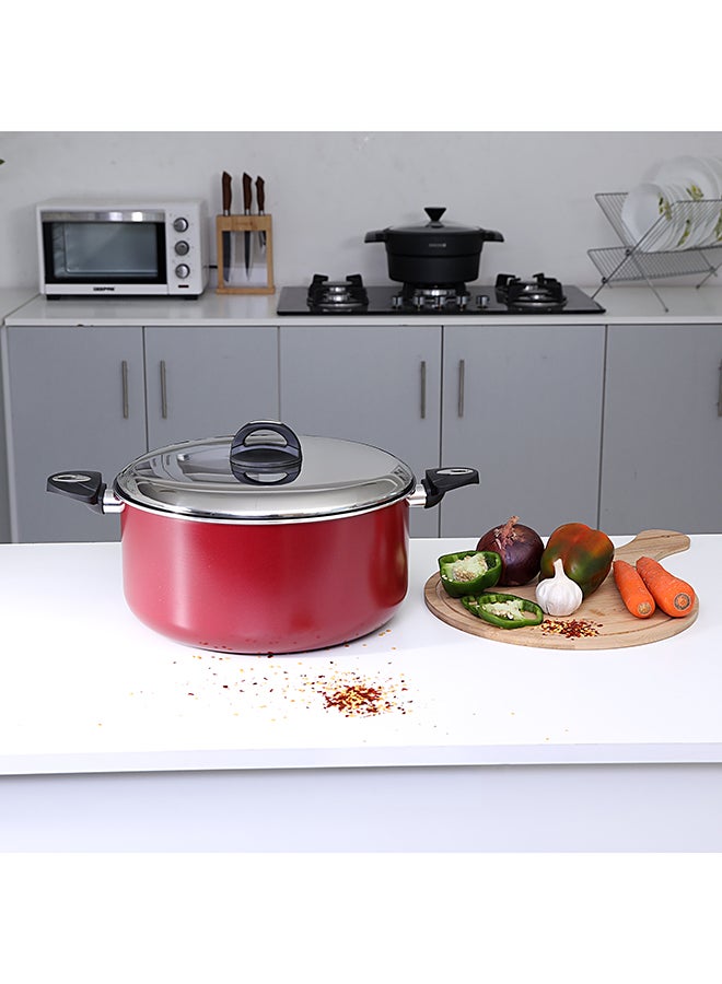 Royalford - Elegant Casserole With Lid Red 24cm - Image 1