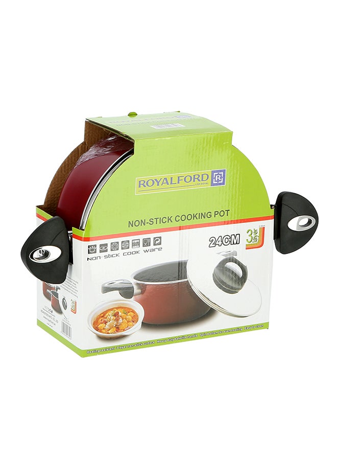 Royalford - Elegant Casserole With Lid Red 24cm - Image 1