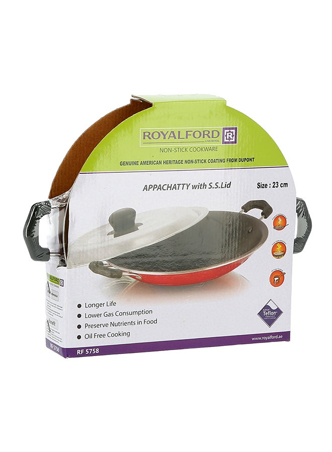 Royalford Royalford 23Cm Appachatty With Ss Lid Non Stick Cookware Multicolor Multicolor 23cm  - Image 4