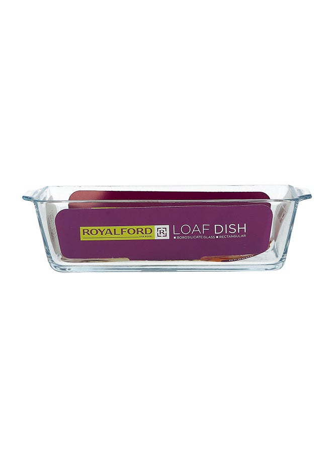 Royalford - Borosilicate Rectangular Glass Loaf Dish Clear 0.8Liters - Image 1