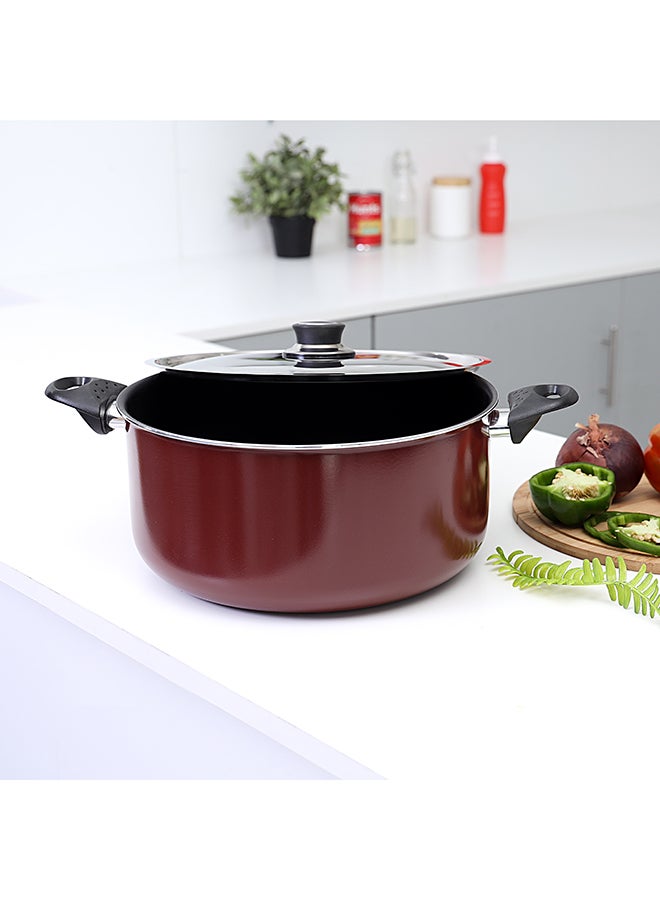 Royalford - Nonstick Cookware With Lid Red 24cm - Image 1