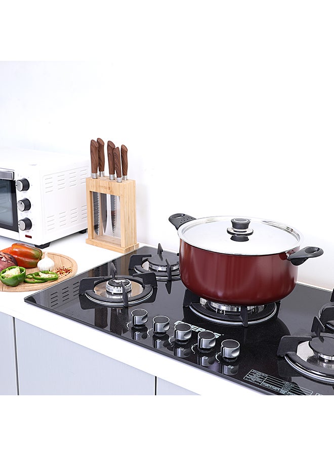 Royalford - Nonstick Cookware With Lid Red 24cm - Image 1