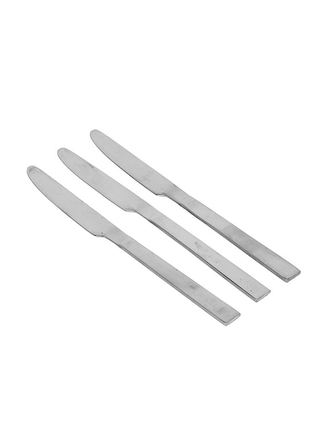 DELCASA 3-Piece Stainless Steel Table Knife Set Silver 5cm - Image 1