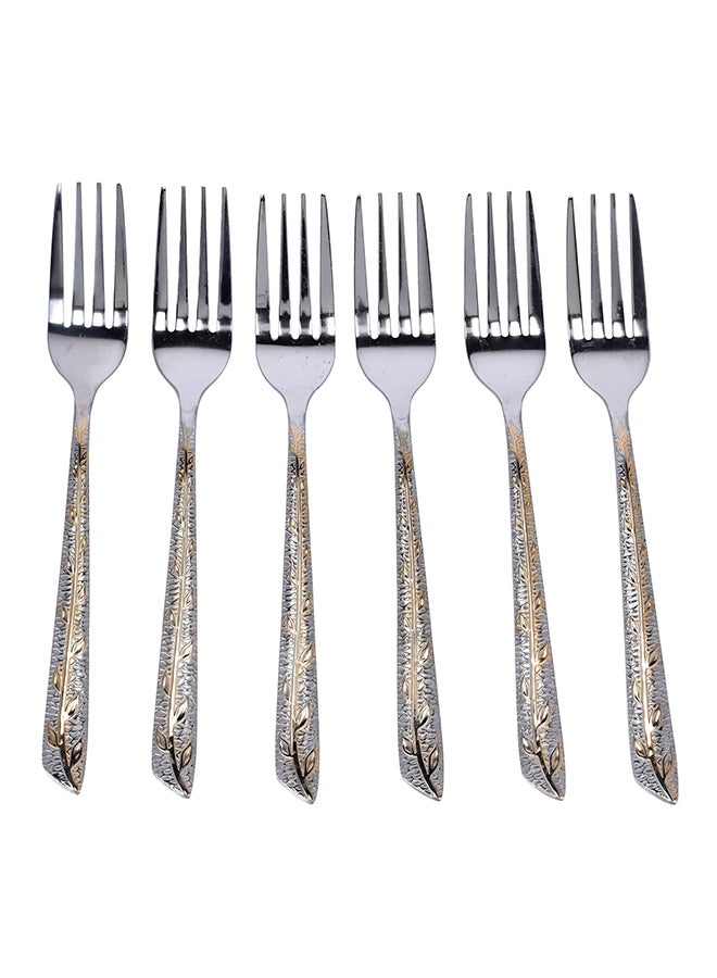 DELCASA 6-Piece Dinner Fork Set Silver  - Image 1