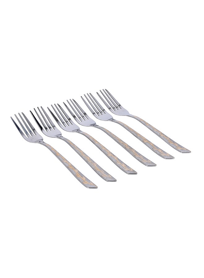 DELCASA 6-Piece Dinner Fork Set Silver  - Image 2
