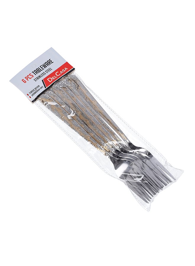 DELCASA 6-Piece Dinner Fork Set Silver  - Image 4