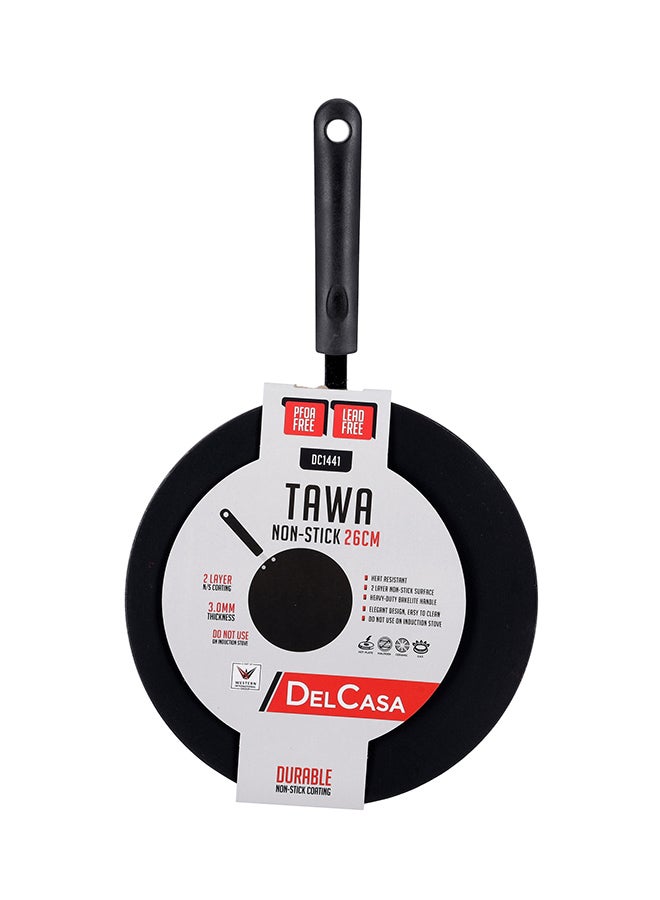 DELCASA Nonstick Aluminium Tawa Black 26cm  - Image 4