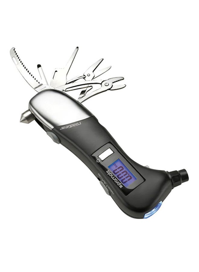 مقياس ضغط الإطارات الرقمي مع أدوات الطوارئ المدمجة وضوء مصابيح LED - معدات الطرق - Image 1