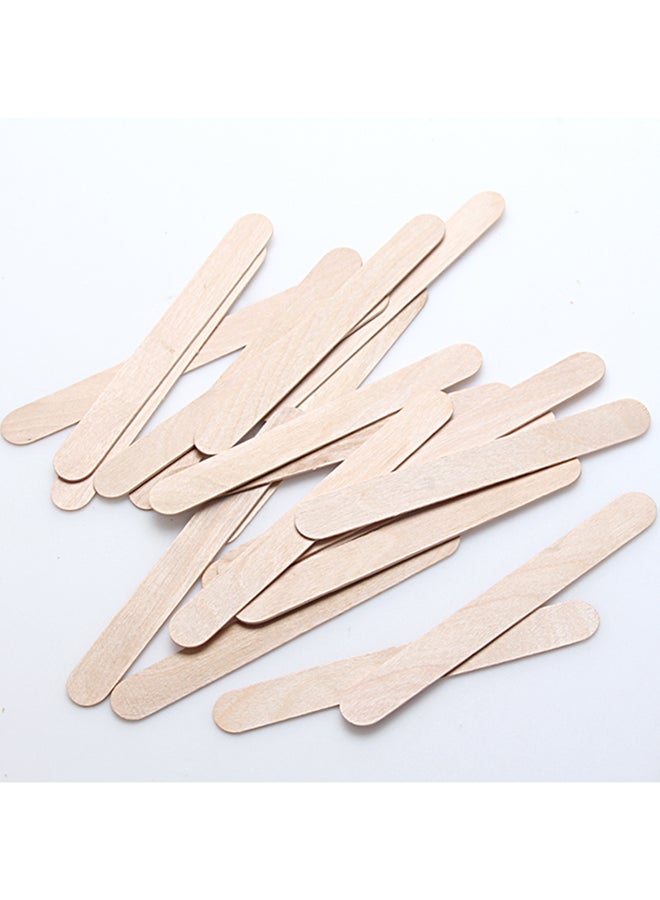 بلو زو مجموعة عصي خشبية للاستخدام مع شمع إزالة الشعر 100 قطعة بيج - Image 3