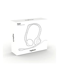 Logitech 960 Wired Headset, Stereo Headphones With Noise-Cancelling Microphone, USB, Lightweight, In-Line Controls, PC/Mac/Laptop Black  - Image 3