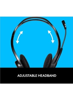 Logitech 960 Wired Headset, Stereo Headphones With Noise-Cancelling Microphone, USB, Lightweight, In-Line Controls, PC/Mac/Laptop Black  - Image 5