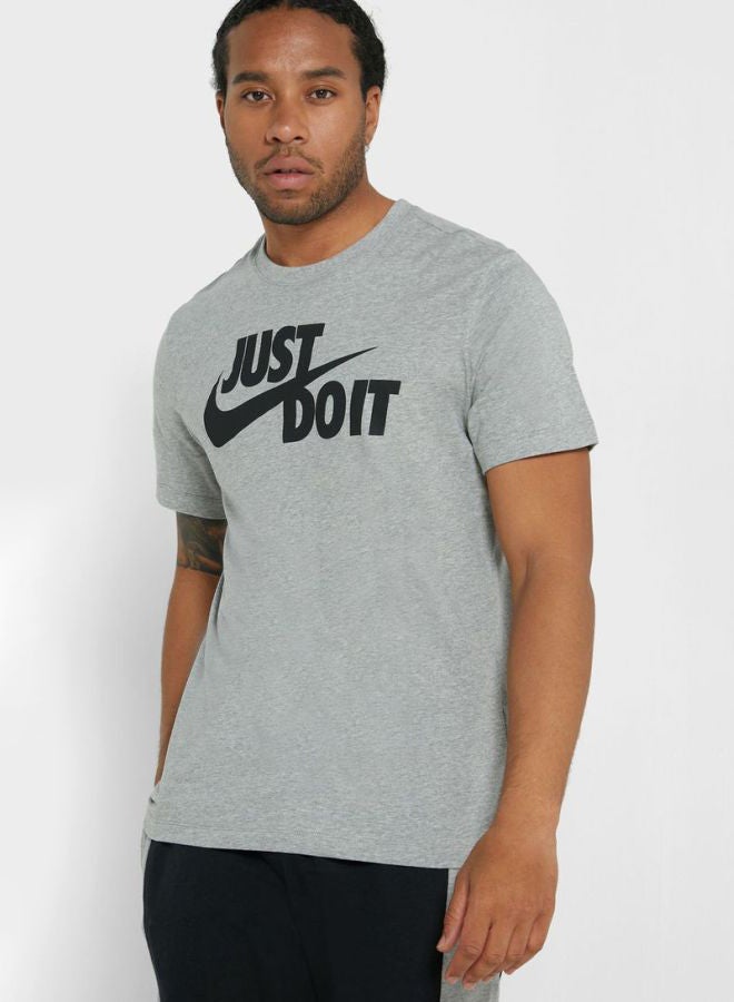 Nike NSW Just Do It Swoosh T-Shirt Grey/Black - Image 1