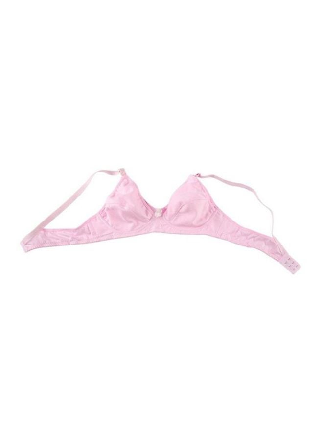 OUTAD Hook-And-Eye Breastfeeding Bra Pink - Image 3
