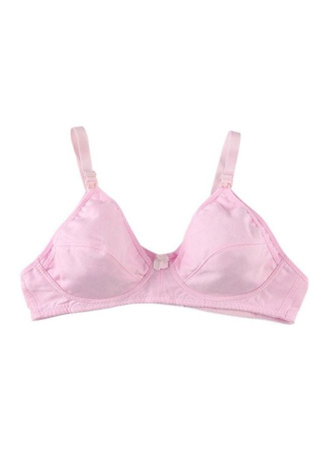 OUTAD Hook-And-Eye Breastfeeding Bra Pink - Image 1