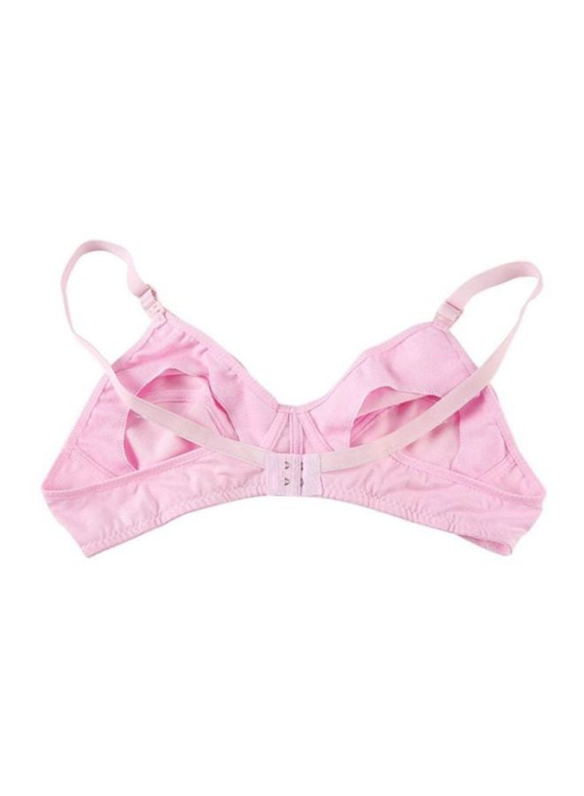 OUTAD Hook-And-Eye Breastfeeding Bra Pink - Image 2