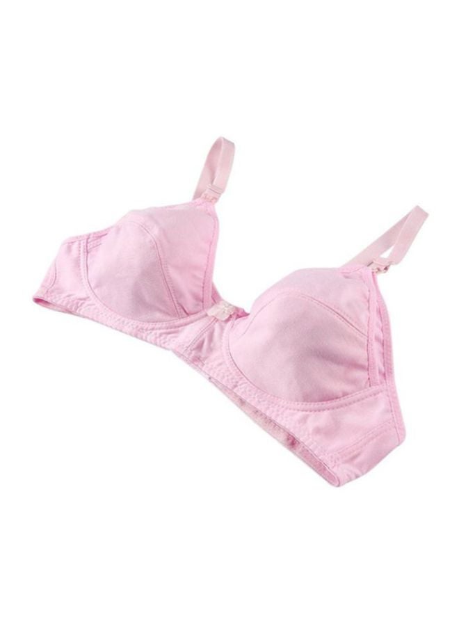 OUTAD Hook-And-Eye Breastfeeding Bra Pink - Image 4