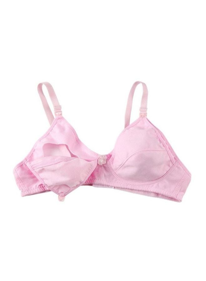 OUTAD Hook-And-Eye Breastfeeding Bra Pink - Image 5
