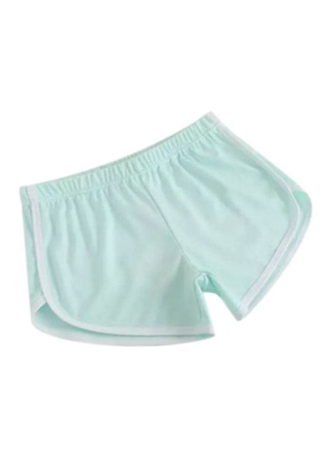 أوتاد شورت برباط مطاطي من القطن أزرق - Image 1