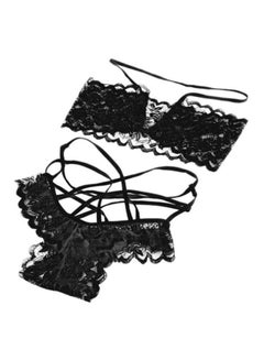 Lace Detail Nightwear Set Black