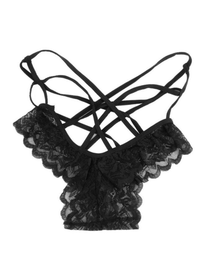 OUTAD - Lace Detail Nightwear Set Black - Image 1