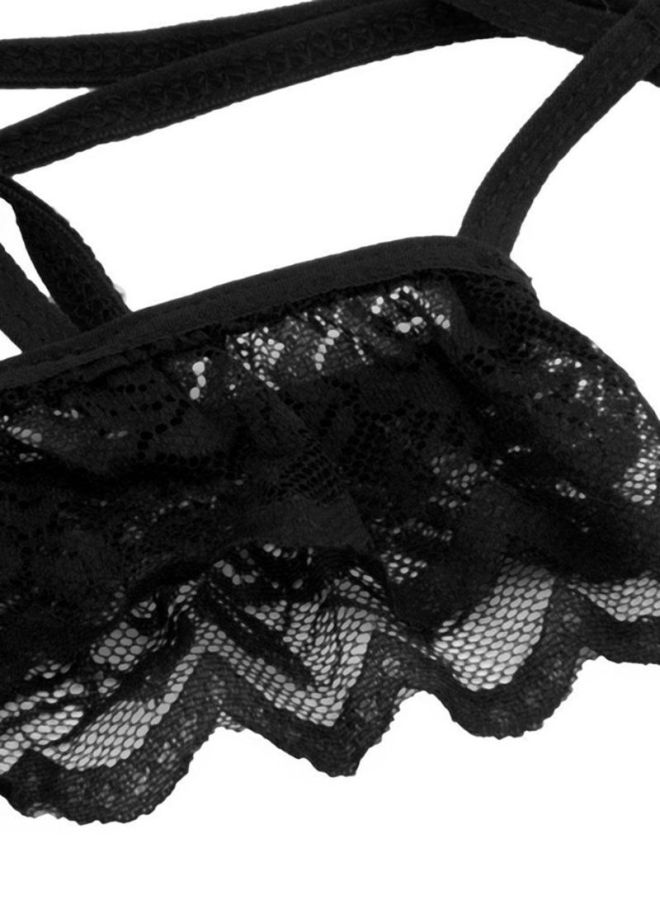 OUTAD - Lace Detail Nightwear Set Black - Image 1