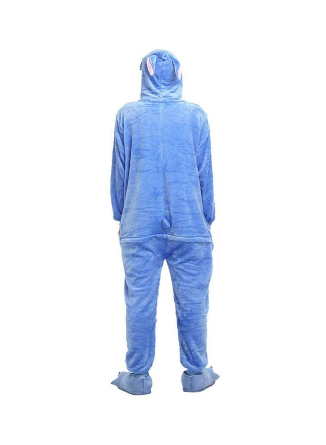 QiaoKai Cartoon Pattern Comfy Onesie Blue/White  - Image 4