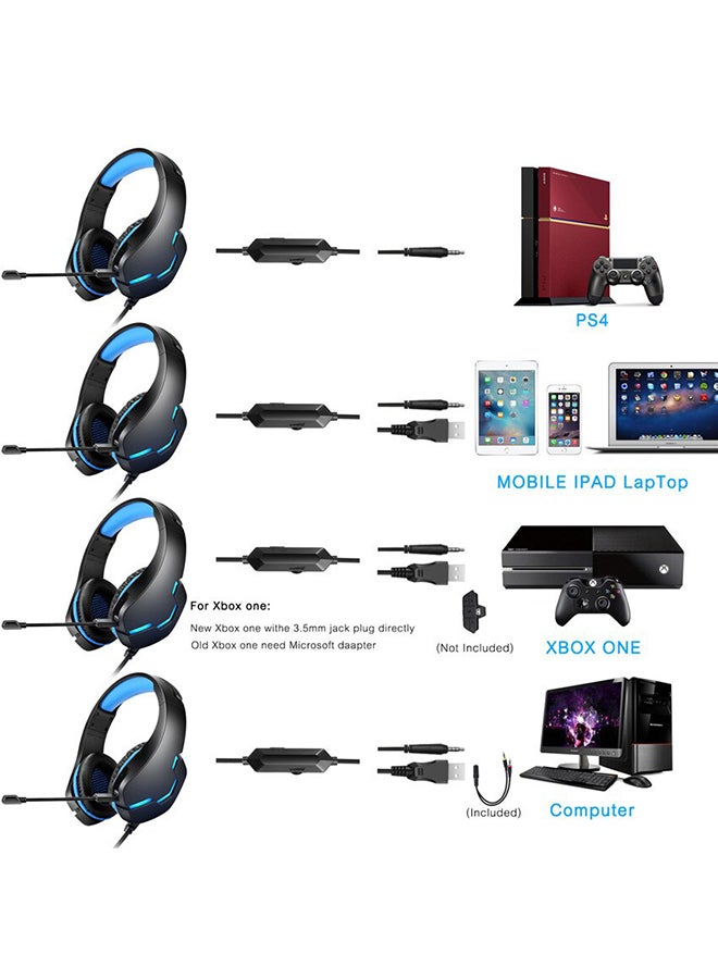 PC Wired Gamer Headset Gaming Headphones Stereo Casque Mobile Game Earphone With Mic LED Light For PS4 /PS5 /XOne /XSeries /Nswitch /PC/ Phone/ Laptop - Image 2