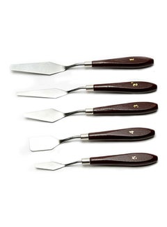 Generic 5-Piece Oil Paint Palette Scraper Painting Tool Brown/Silver  - Image 1