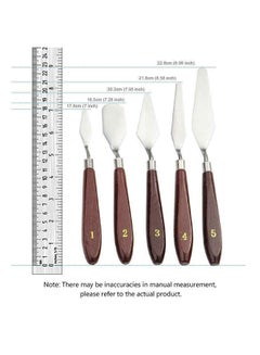 Generic 5-Piece Oil Paint Palette Scraper Painting Tool Brown/Silver  - Image 2